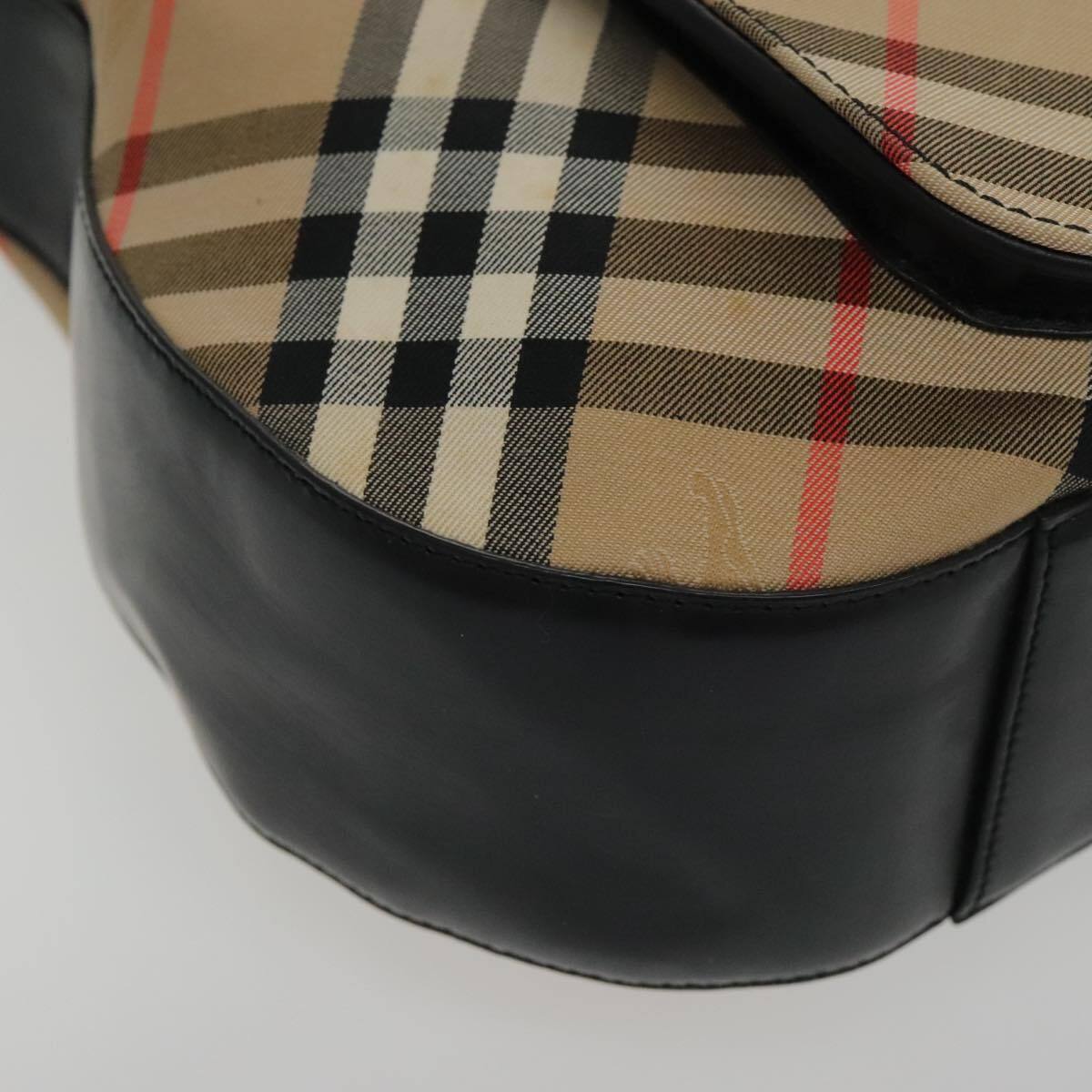 Burberrys Nova Check Shoulder Bag Beige Black Auth yk15637 Burberrys Nova Check Shoulder Bag Beige Black Auth yk15637