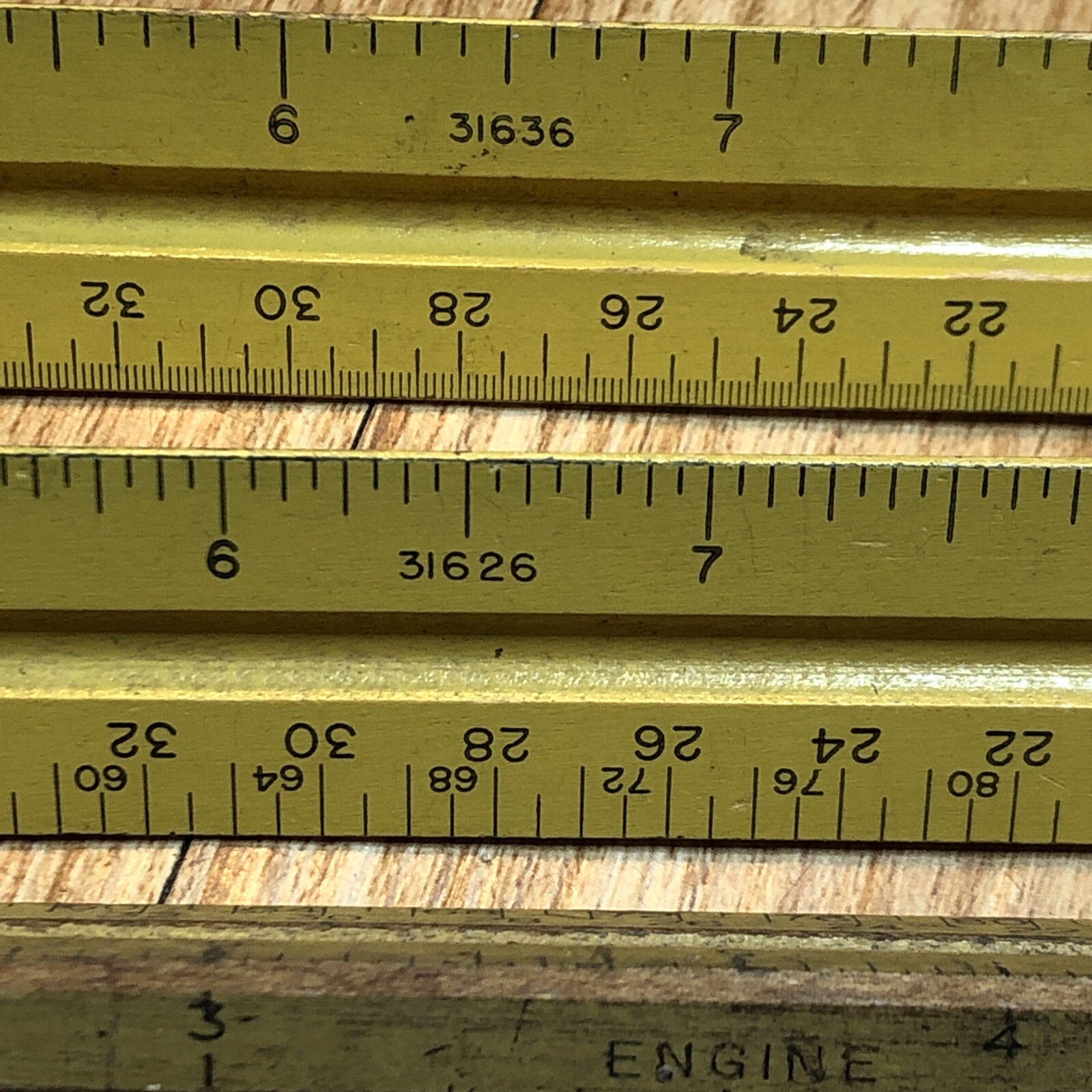 Engine Divided Ruler Plastic (3) Vtg Dietzgen Engine Divided Triangular Wood Scale Architect ...