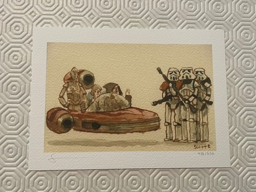 Scott C Great Showdowns Star Wars Obi Wan C3PO Ltd Edition OOP New Mondo Print