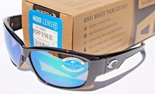 COSTA DEL MAR Luke POLARIZED Sunglasses Black/Green Mirror 400G NEW 199