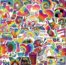 10pcs Tie Dye Stickers- Scrapbooking, Journaling, Crafts-