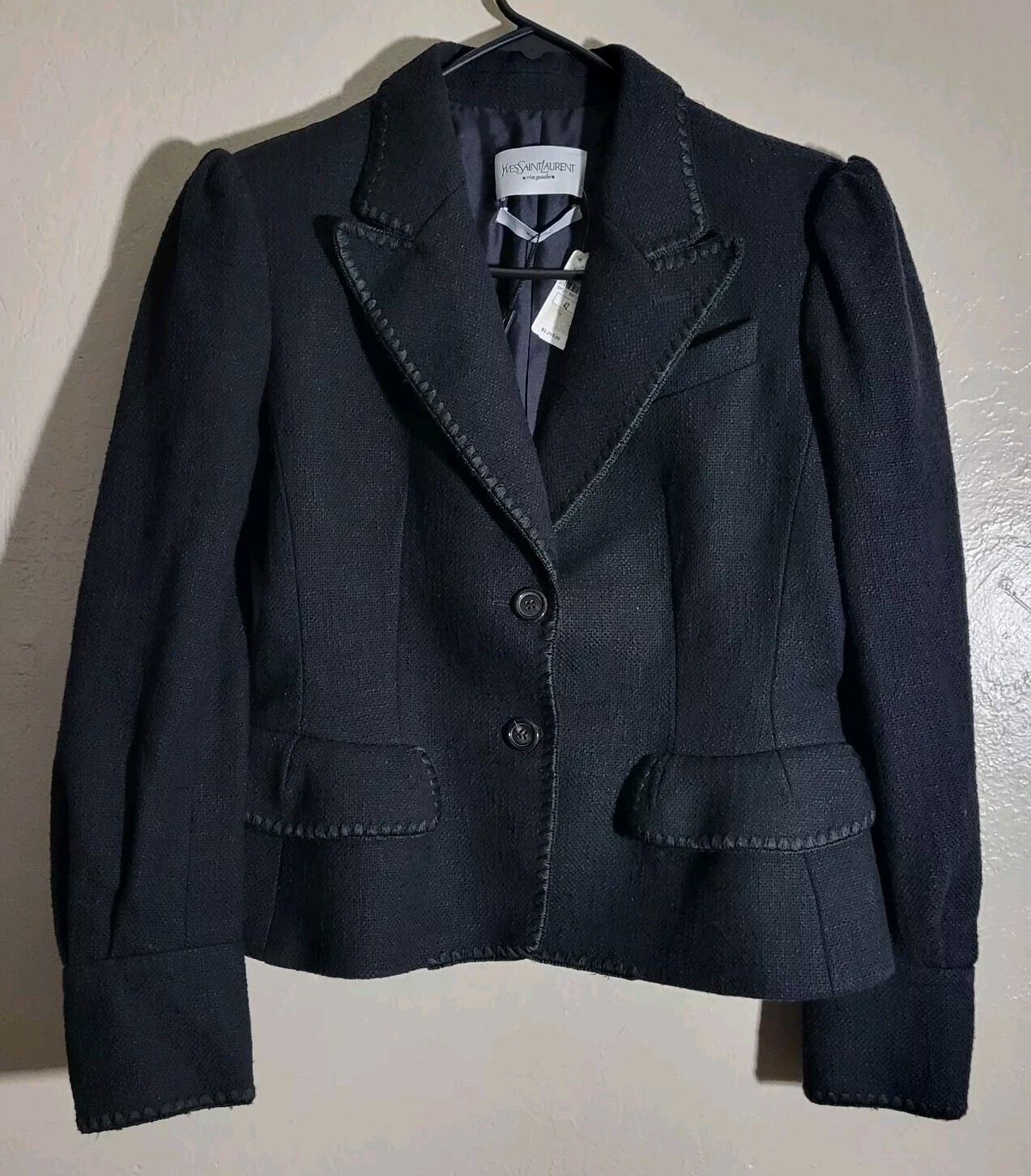 Blazer nero Yves Saint Laurent Rive Gauche taglia 42 nuovo vecch stoc alta