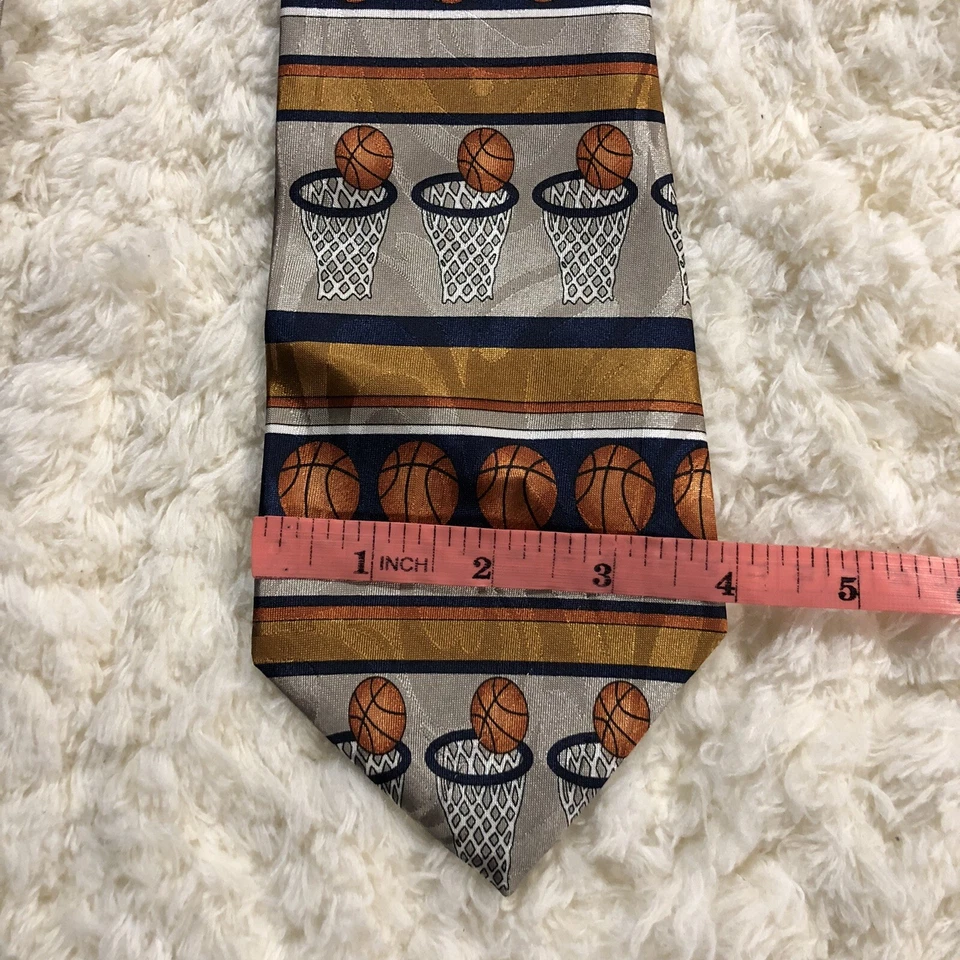 Fratello Hecho a Mano Para Hombres Corbatas Baloncesto Anillo Impresión Multicolor Decoración Arte Foto 3 de 4