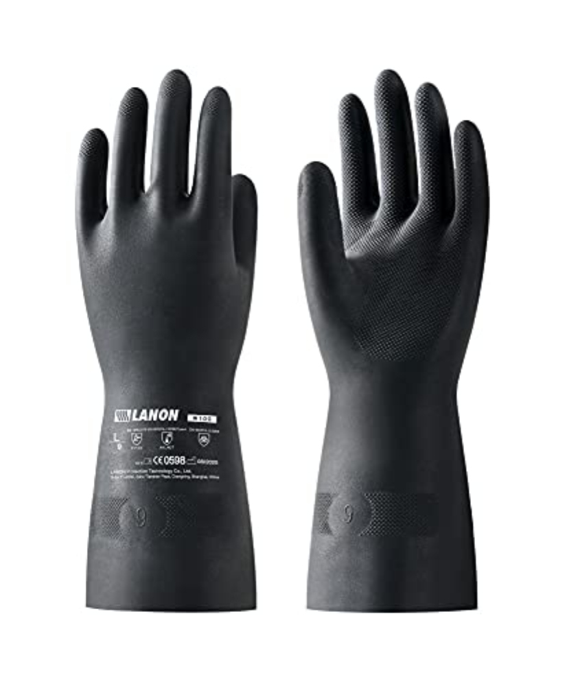 LANON Protection Chemical Resistant Gloves Latex Non-slip Cleaning Protective Gl