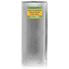 BLOSTM Multi Purpose Foil Insulation Roll Radiator Reflector Panels 1m X 25m