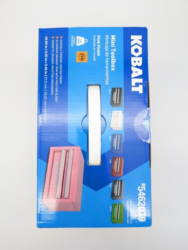 Kobalt Mini 2 Drawer Steel Tool Box Pink Finish (54422) Magnetic Drawer Lock - Picture 5 of 6