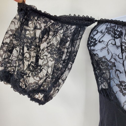 Coquette Black Lace Whimsigoth Women's Sheer Lingerie Dark Fairy Goth 1X 2X - Picture 5 of 10