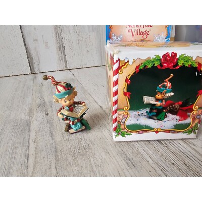 Enesco snippit book reading North Pole village Sandi zimnicki rare vintage villa
