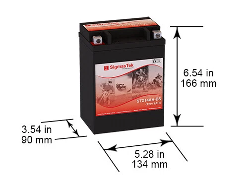 SigmasTek STX14AH-BS SLA Battery for Honda VF700F Interceptor 700CC 1984-1985 Foto 2 de 4