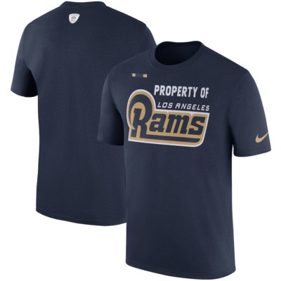 Los Angeles Rams Nike Navy Sideline Property Of Facility T-Shirt Mens Size S New