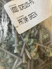 2000 ATLAS METAL ROOFING SCREWS #10x2'' pole barn, siding metal to wood. Green