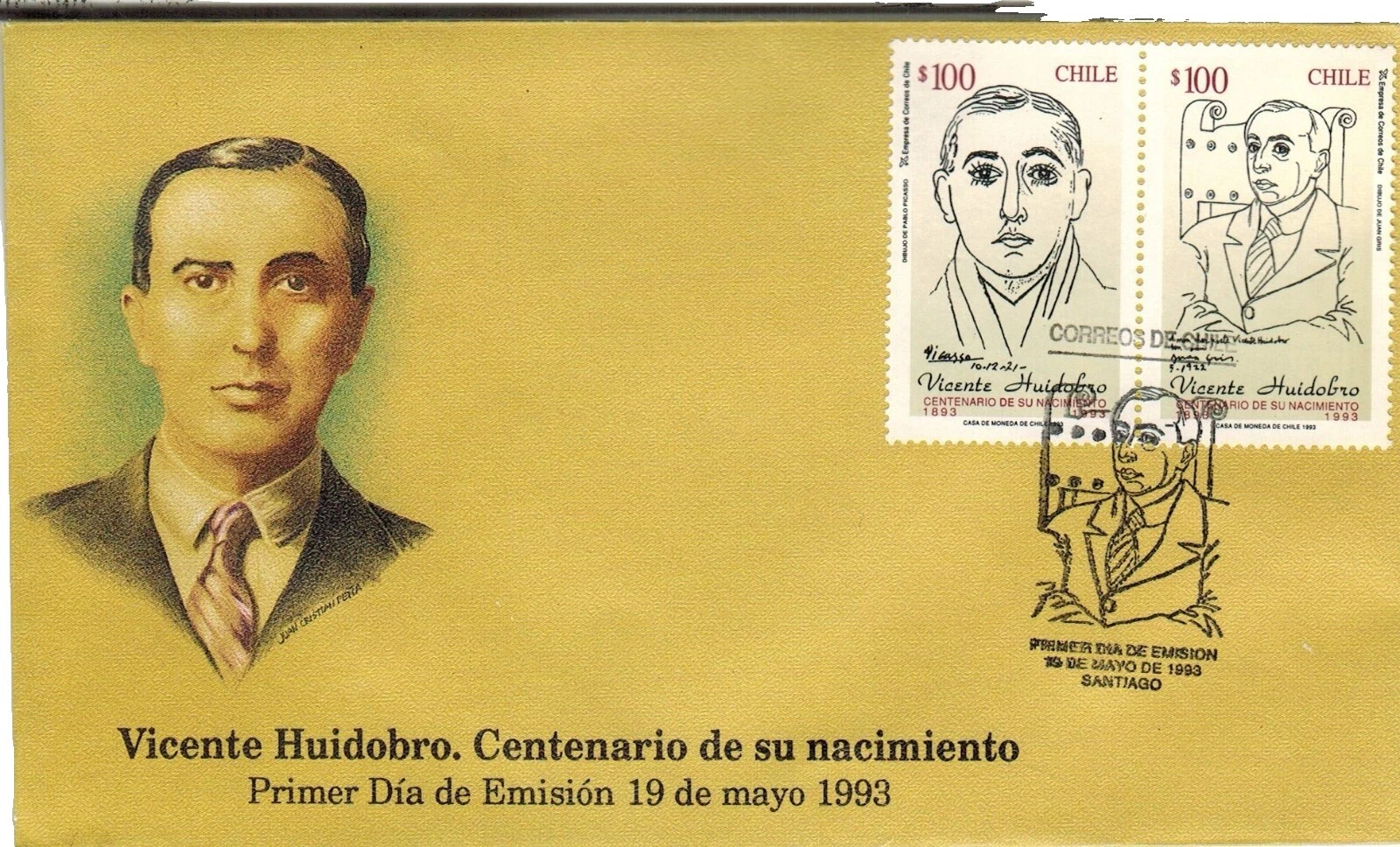 First Day of Issue Used Chilean Stamps