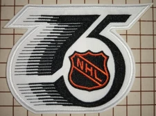 National Hockey League~NHL~75th Anniversary Embroidered Patch~5 1/8"  x 3 3/4"