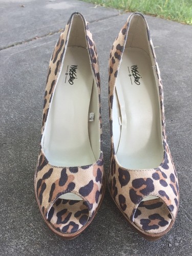 Mossimo Leopard Animal Print Open-Toe Heels Size 7.5 096082882 - Picture 3 of 6
