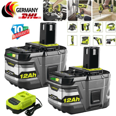 18V 12,0Ah Akku für RYOBI One Plus Lithium RB18L50 P108 P104 BIW180 Batterie DE
