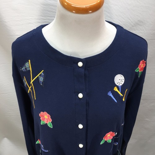 KAREN SCOTT Cotton Rich Womens Sz XL Golfing EMBROIDERED top blouse shirt C1 - Picture 8 of 8