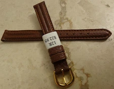 Ladies ZRC Made in France Brown Pigskin 12mm Watch Band Gold Tone Buckle $22.95