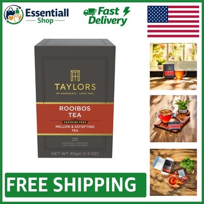 20 Count Rooibos Tea Bags   Naturally Caffeine-Free Herbal Delight, Hot or Iced