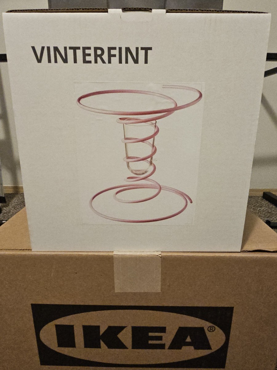 IKEA Gustaf Westman VINTERFINT Pink Spiral Vase 12¼