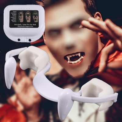 Retractable Vampire Fangs Teeth Dentures Zombie Teeth Halloween Cosplay Horrific