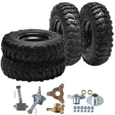 13x4.10-6 Tires Wheels 6 Rims 3 Lug Hubs Steering Knuckles 4pr Go Kart Atv Utv