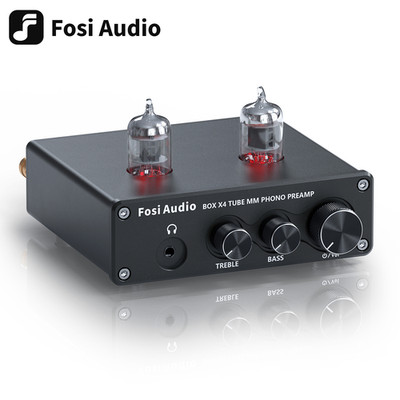 Fosi Audio BOX X4 Tube Amplifier HIFI Phono Preamp for MM Turntable Phonograph
