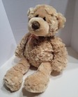 015015 Gund Manni Tan Teddy Bear Plush Stuffed Animal Orange Plaid Bow 13”  — photo 7