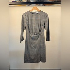 Mango MNG BASICS Grey Plaid Sheath Dress – Size US 4