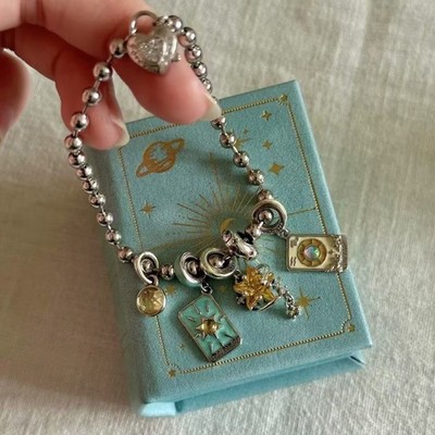 Vintage Tarot Card Sun, Moon and Stars Bracelet
