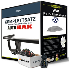 Für VW Polo Fliessheck Typ 86C Anhängerkupplung starr +eSatz 7pol uni 90- NEU