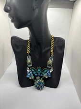 Blue Gold Statement Necklace