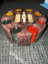 Swirl Catalin Bakelite Poker Chips With Caddy