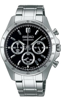 SEIKO SBTR013 Selection Chronograph Black Dial Quartz Stainless Steel Watch