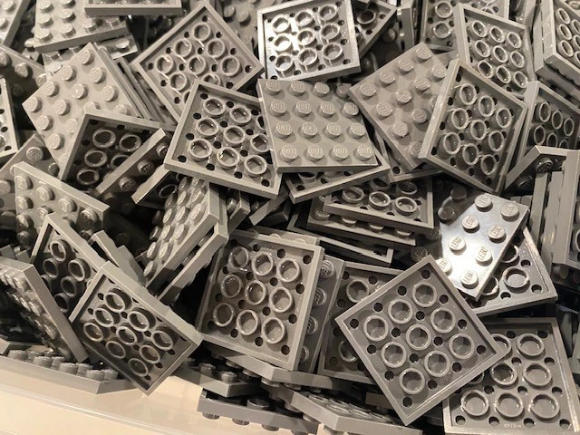 ENORME Lote de Placas LEGO 4x4 Gris Azulado Claro - EXCELENTE Estado, Cientos Foto 3 de 4