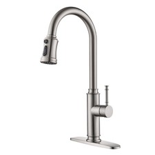 Kitchen Sink Faucet with Multifunctional Pull Down Sprayer and 10" Deck Plate...