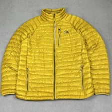 LL Bean Ultralight 850 Down Puffer Jacket Men L Tall Downtek Pertex Quantum Gold