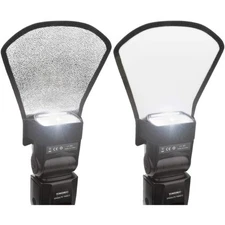 2 Pcs Flash Diffuser Reflector 2-Sided Bounce Reflector & Elastic Strap Silver