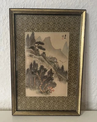 Alte Chinesische Seidenmalerei Handmalerei Landschaft Shan Shui - Bild 1 von 4