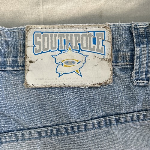 Vintage Southpole Shorts Jorts Herren blau Größe 34 18" Baggy Denim Y2K lang - Bild 3 von 11