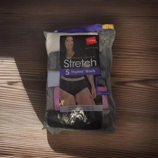 Hanes womens Just My Size Brief Underwear, Cotton Stretch Brief Panties,  5 Pack