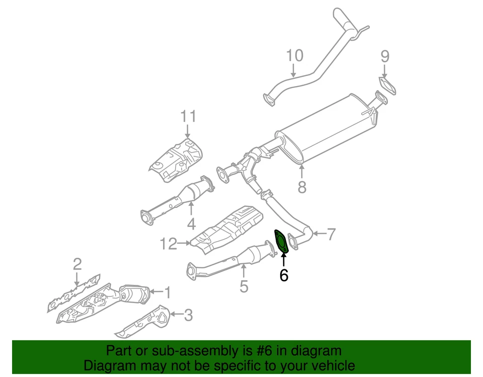 Junta de brida de escape genuina Nissan 20692-65J00 Foto 2 de 2