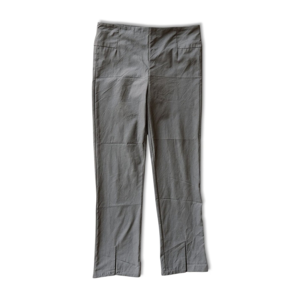 Athleta Wander Slim Straight Split Hem Pants Gray… - image 3