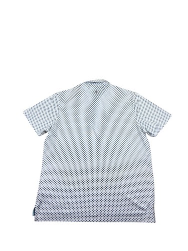 mens johnnie o polo White Blue Size L Polyester Stretch - Picture 4 of 4