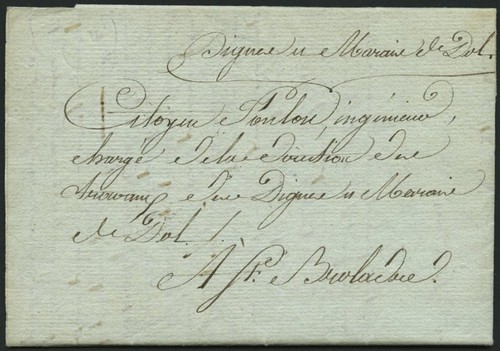 FRANCE 1801, Cover from DOL to Saint-Broladre Contents, Printed Letterhead