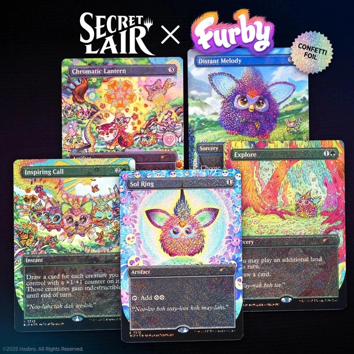 MTG Furby DOO-AY NOO-LAH Foil ファービー MTG Secret Lair X Furby: Doo-Ay Noo-Lah CONFETTI FOIL Edition