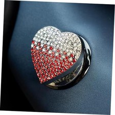 Bling Heart Push Start Button Cover, Crystal Anti Scratch Red Gradient