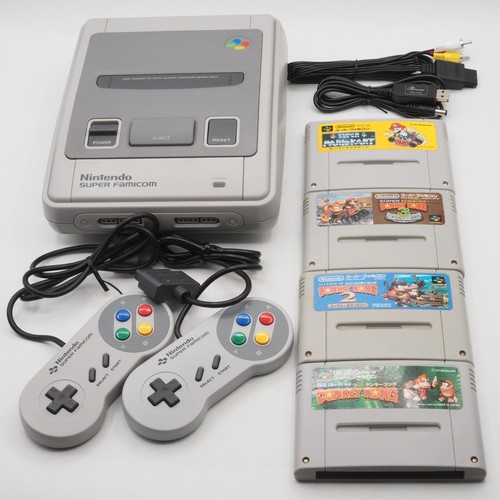 Mario Memory Match Nintendo Super Famicom SNES Console + Donkey Kong Country 1 2 3 & Mario ...