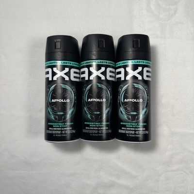 AXE Apollo Deodorant Body Spray Men 48H Non Stop Fresh 3 Pack 2.9 oz