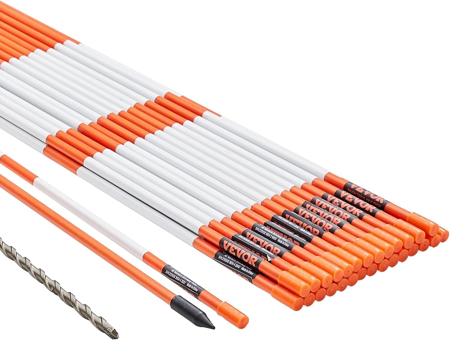 Driveway Markers, 100 PCS 48 Inch, 0.31 Inch Diameter, Orange Fiberglass Poles S