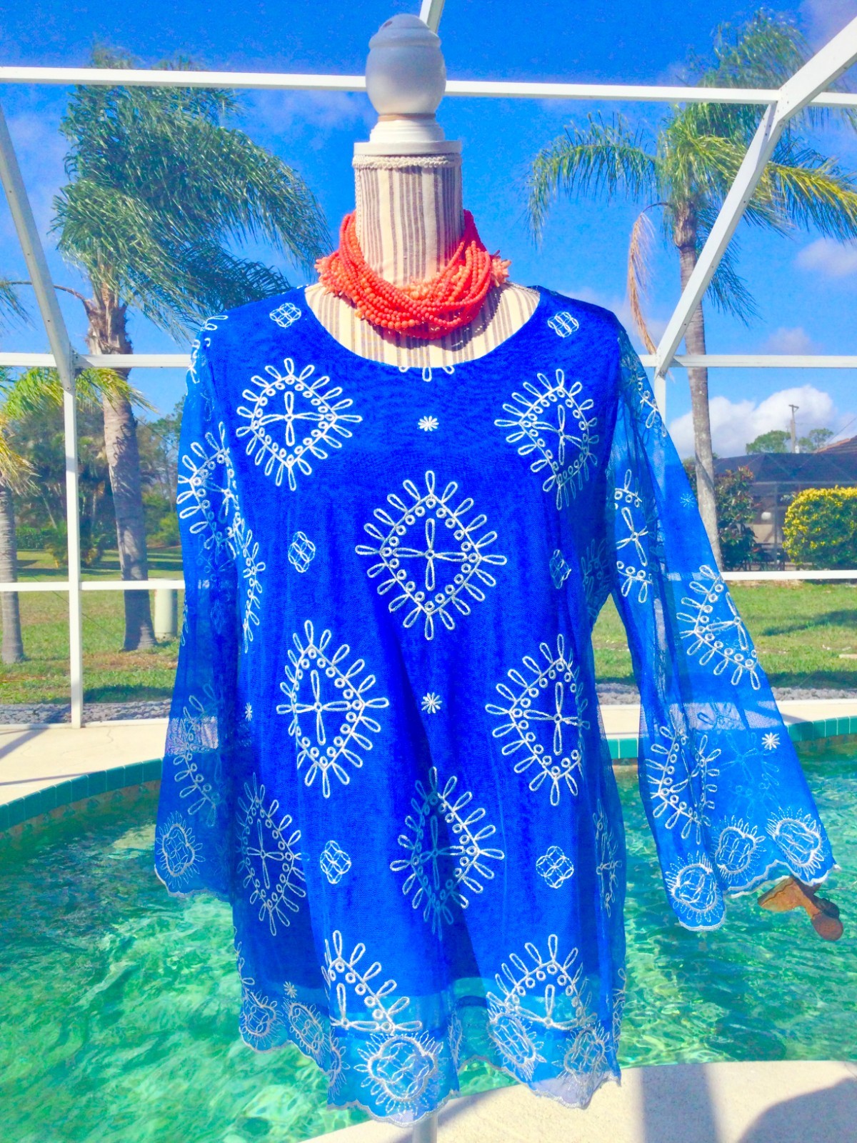 RUBY RD Gray,Blue,Green DRAMATIC Beaded/Floral Be… - image 10